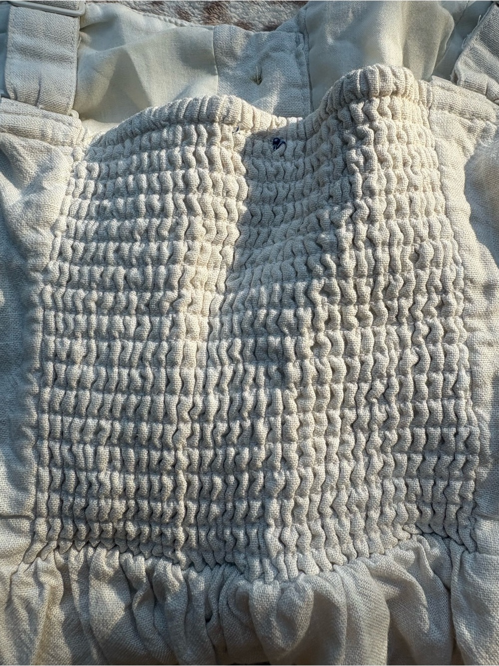 Old Navy Size Small Cream Striped Linen Blend Romper - Picture 7 of 8
